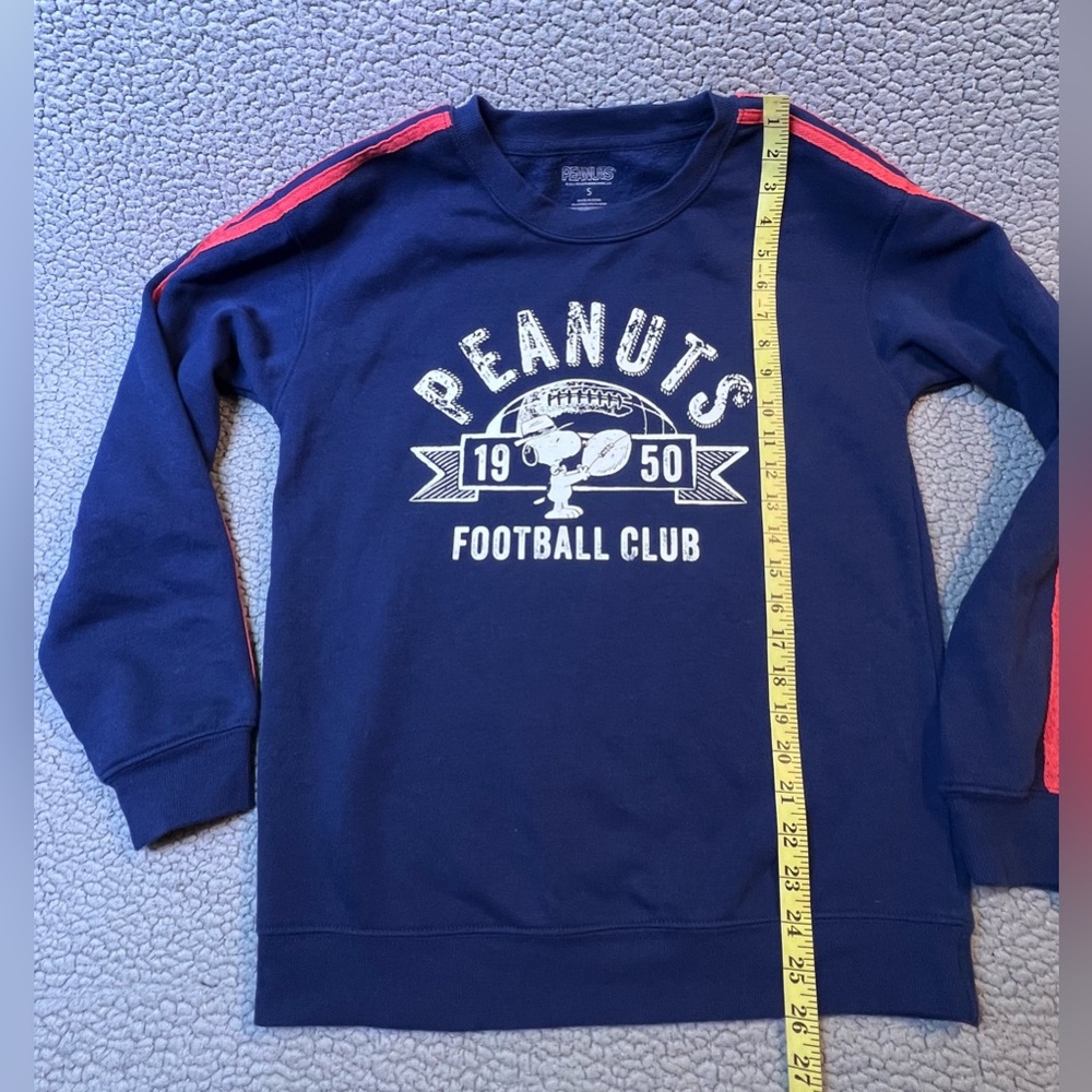 Peanuts Long Sleeve Sweatshirt Womens Size Small Blue And Red Stripes - Picture 8 of 9